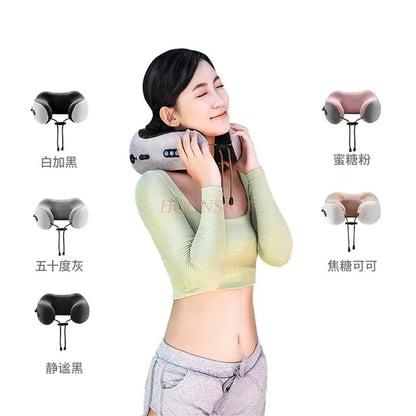 Car heating cervical spine massager shoulder U-shaped electric massage pillow neck back neck kneading instrument multifunctional