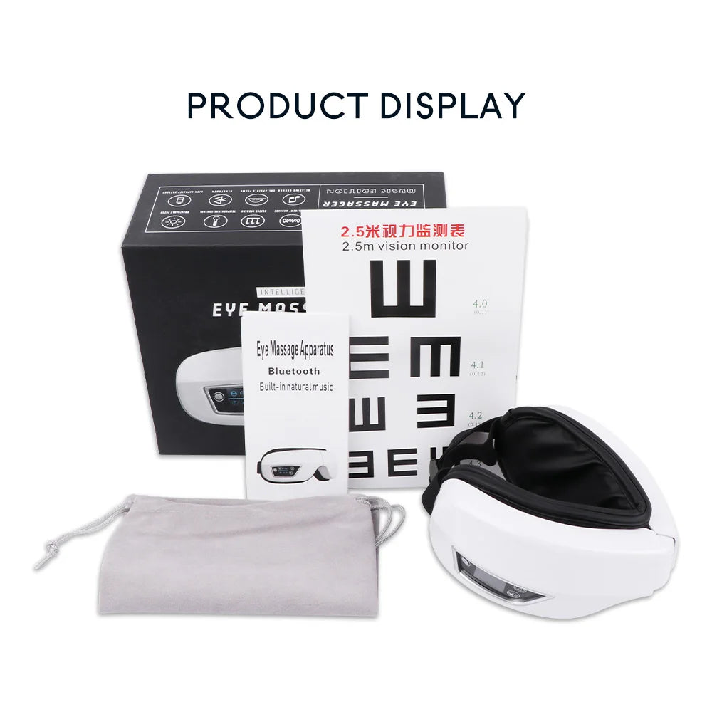 Eye Massager 6D Smart Airbag Vibration Bluetooth Eye Care Instrument Hot Compress Bluetooth Eye Massage Glasses Fatigue Pouch