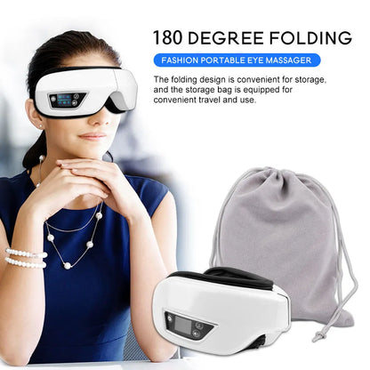 Eye Massager 6D Smart Airbag Vibration Bluetooth Eye Care Instrument Hot Compress Bluetooth Eye Massage Glasses Fatigue Pouch