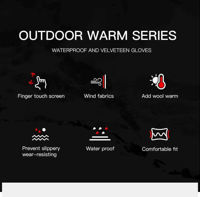 Cycling Gloves Black Women Autumn Winter Warm Touchscreen Nonslip Gloves Motorcycle Gloves Men Outdoor Sports Running