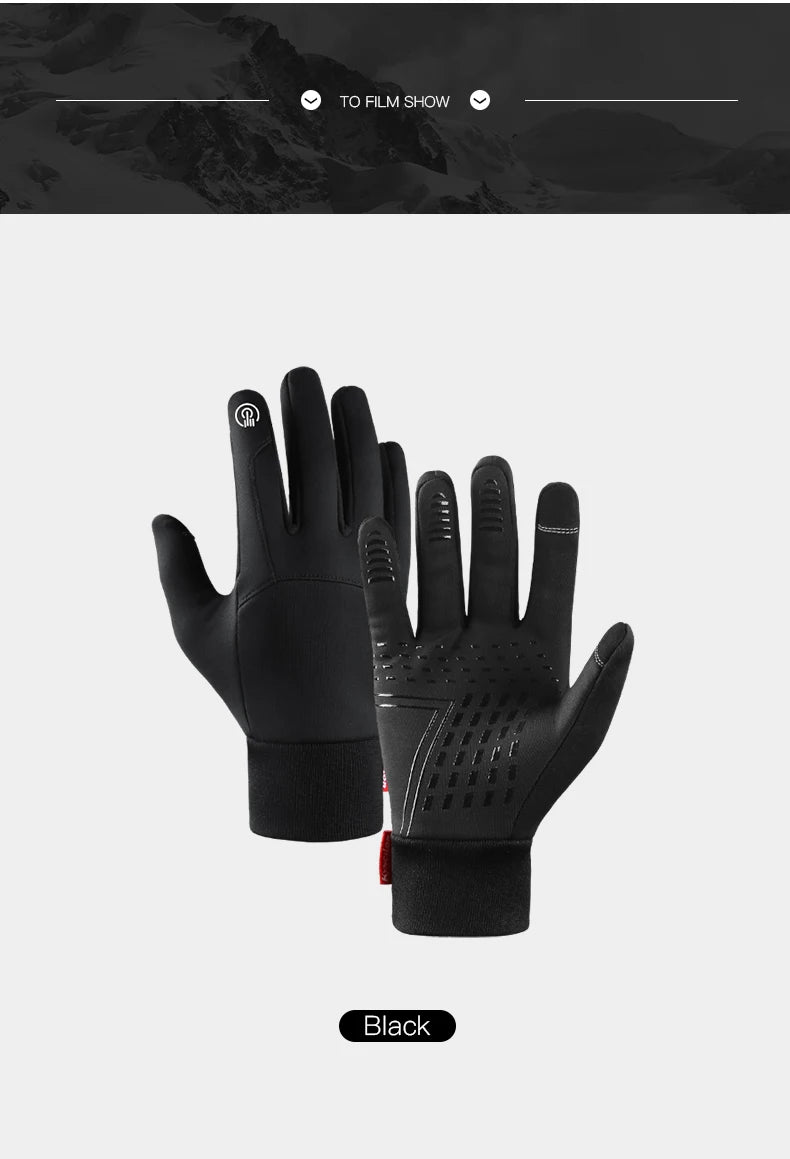 Cycling Gloves Black Women Autumn Winter Warm Touchscreen Nonslip Gloves Motorcycle Gloves Men Outdoor Sports Running