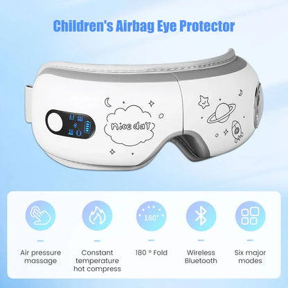 Eye Massager 6D Smart Airbag Vibration Bluetooth Eye Care Instrument Hot Compress Bluetooth Eye Massage Glasses Fatigue Pouch