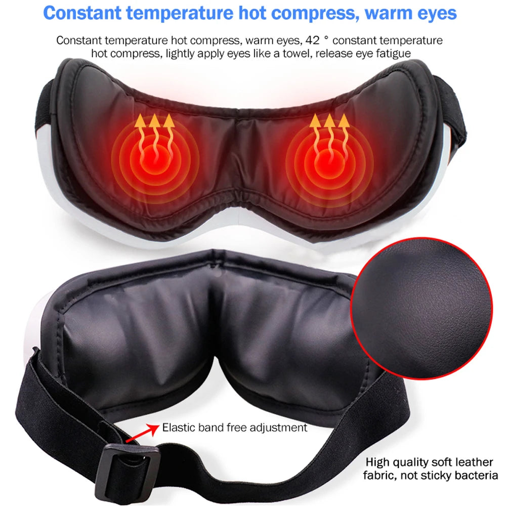 6D Smart Eye Massager Vibration Hot Airbag Compress Eye Care Instrument Bluetooth Music Eye Massage Glasses Eye Relax Fatigue