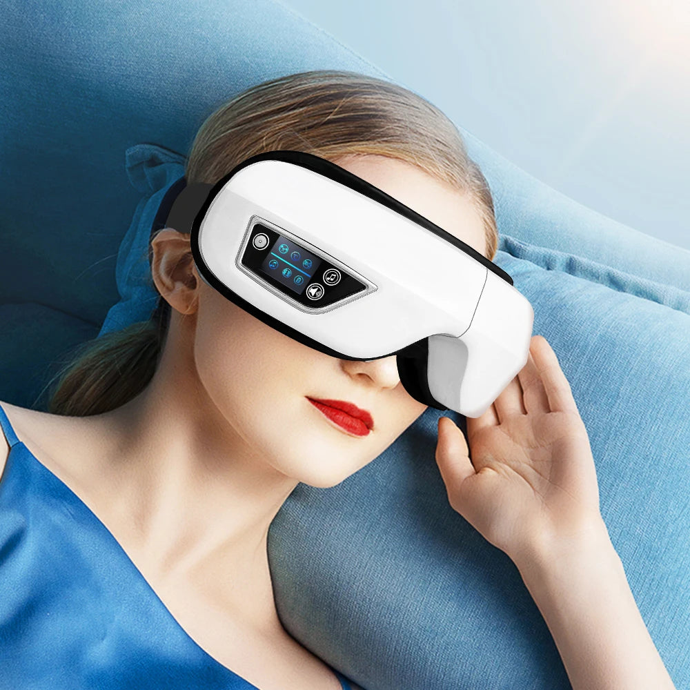 6D Smart Eye Massager Vibration Hot Airbag Compress Eye Care Instrument Bluetooth Music Eye Massage Glasses Eye Relax Fatigue